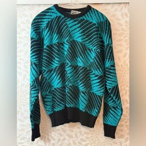 Vintage Uniform Code 80s 90s Men’s M L Teal Cosby Ferris Pullover Sweater